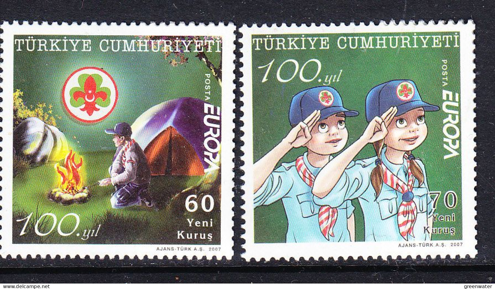 Europa Cept 2007 Turkey 2v Scouting ** Mnh (59473) - 2007