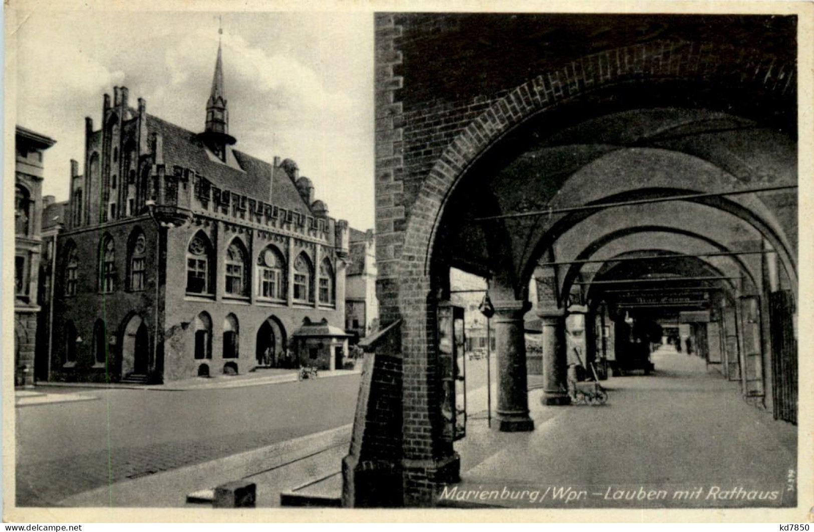 Marienburg Westpreussen - Lauben Mit Rathaus - Westpreussen