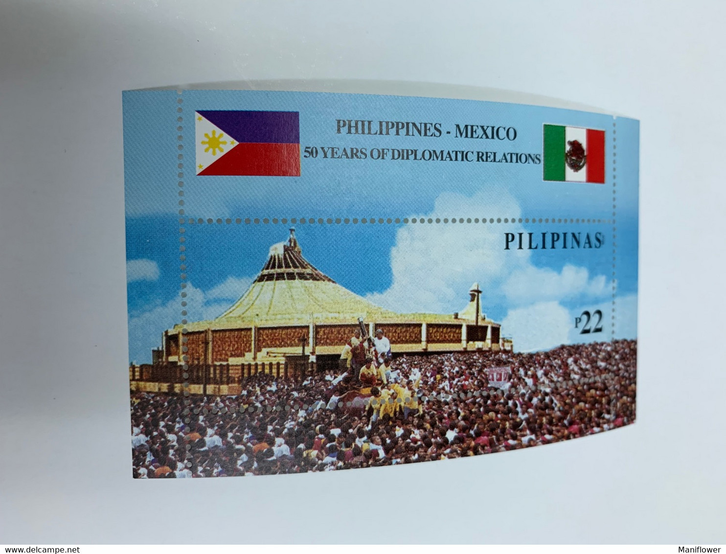 Philippines Stamp Diplomatic Relations Mexico Flags  MNH - Monumenten