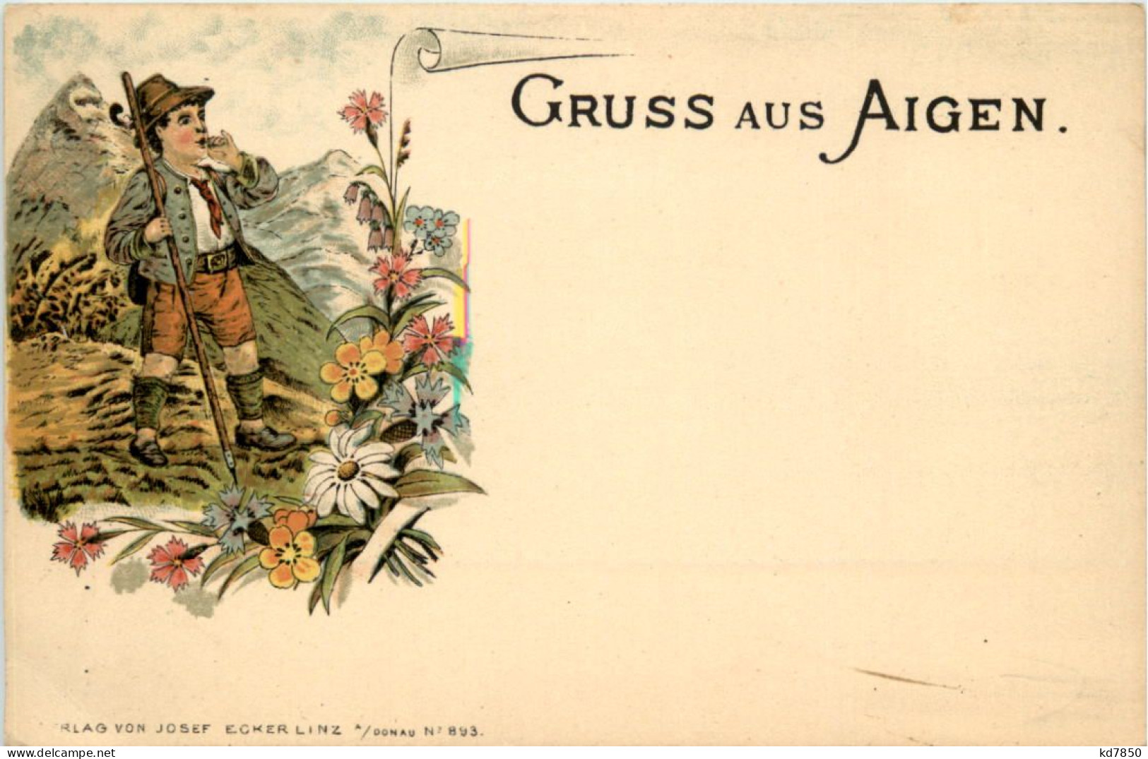 Gruss Aus Aigen - Litho - Liezen