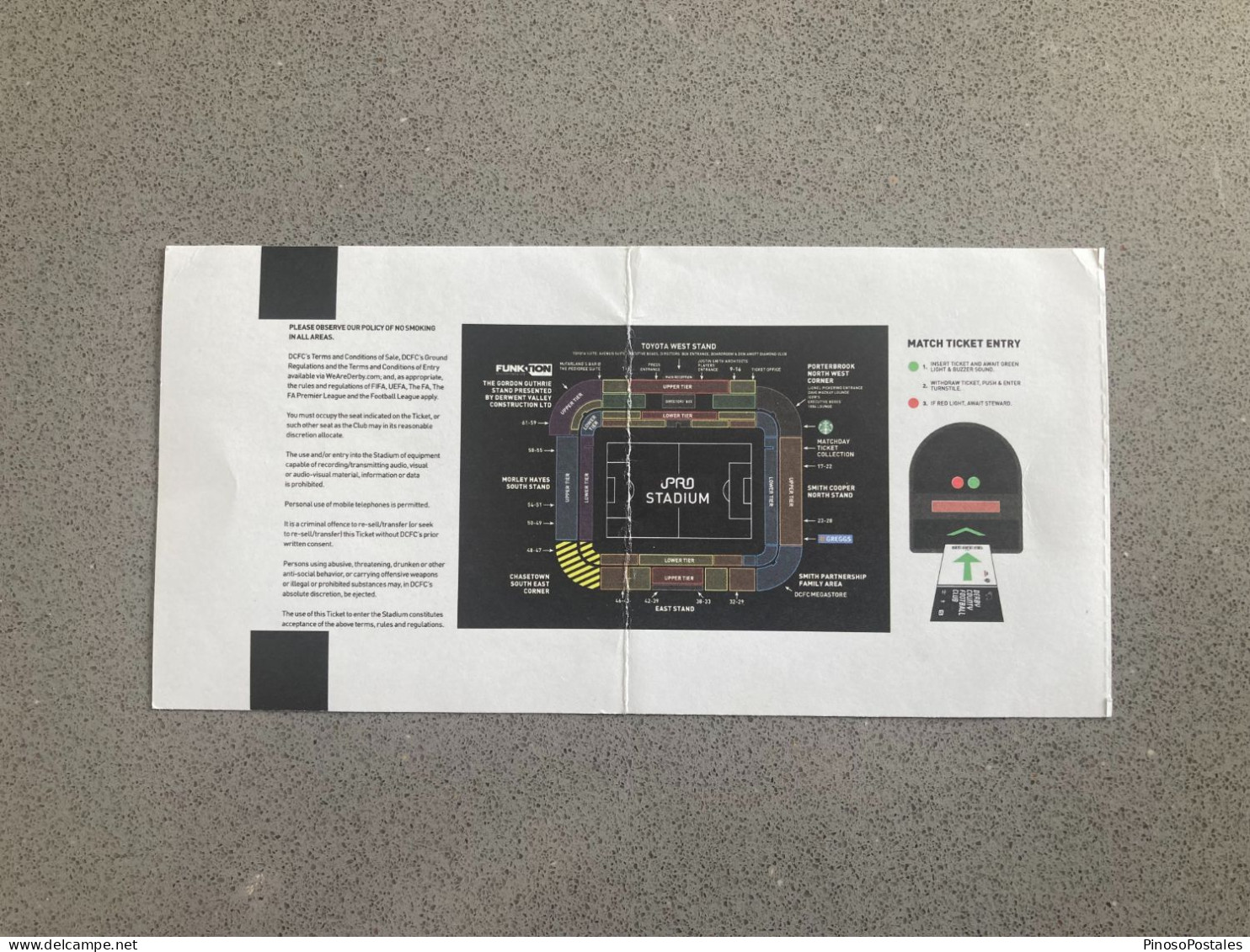 Derby County V Norwich City 2016-17 Match Ticket - Tickets & Toegangskaarten