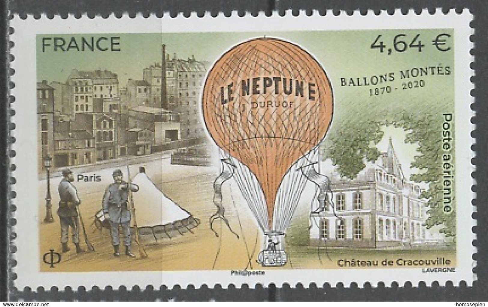 France - Frankreich Poste Aérienne 2020 Y&T N°PA84 - Michel N°F(?) *** - 4,64€ Ballons Montés - 1960-.... Ungebraucht