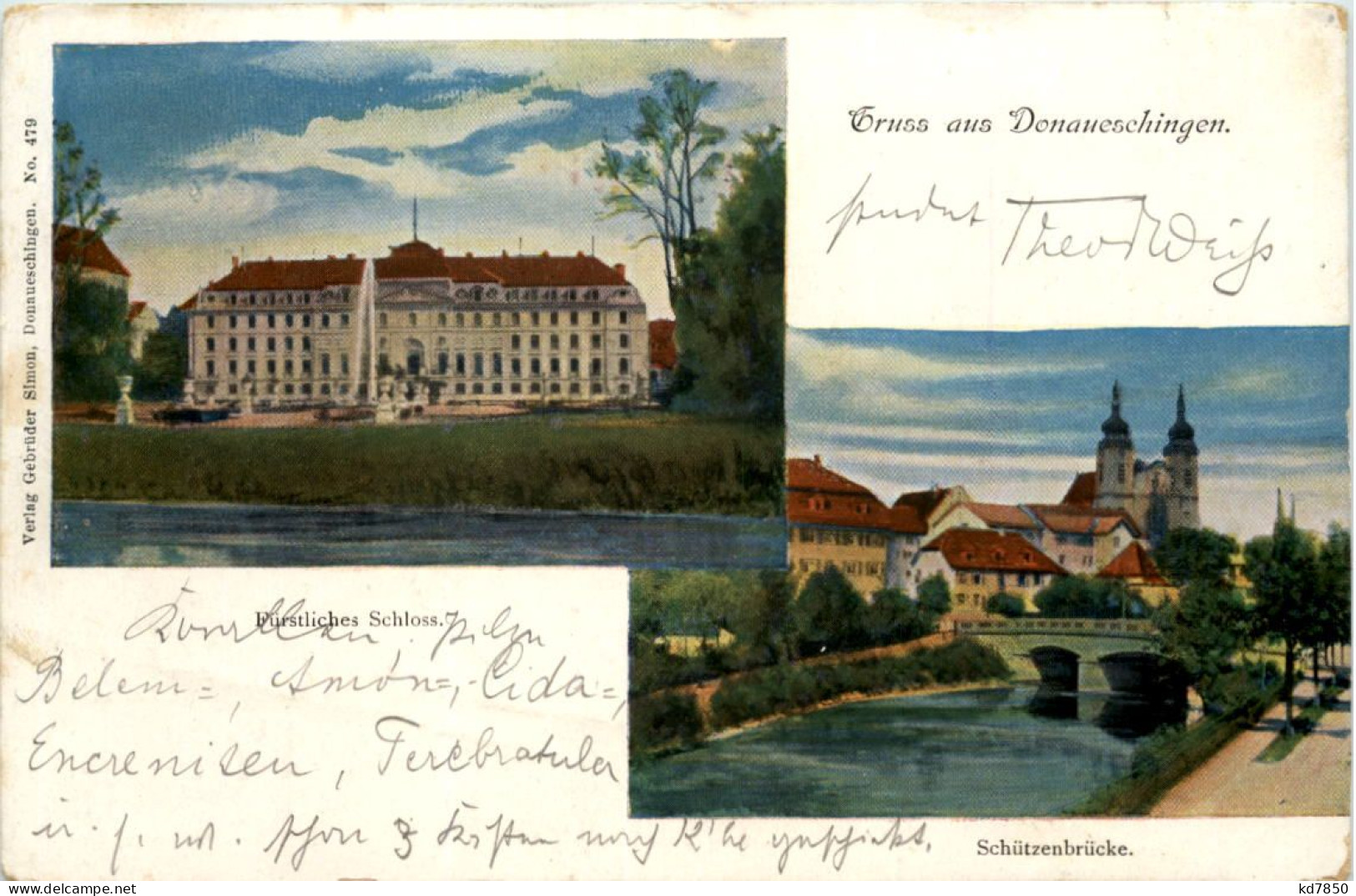 Donaueschingen, Fürstl. Schloss - Schützenbrücke - Donaueschingen