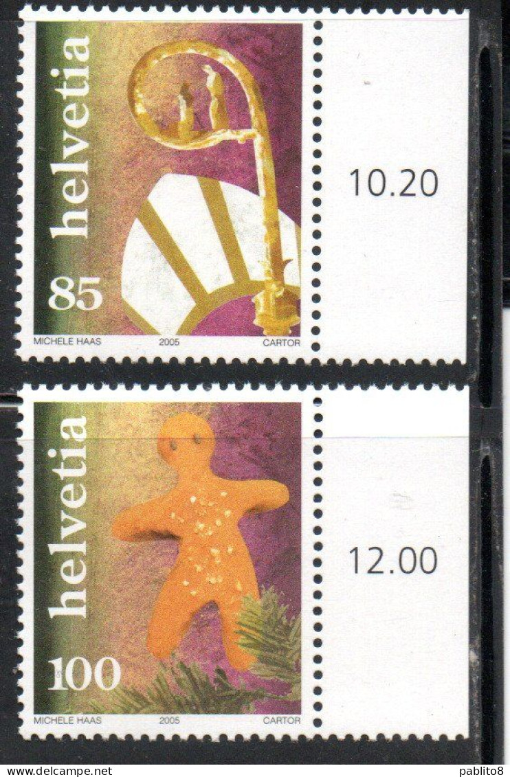 SWITZERLAND SUISSE SCHWEIZ SVIZZERA HELVETIA 2005 CHRISTMAS NATALE NOEL WEIHNACHTEN NAVIDAD COMPLETE SET SERIE MNH - Ungebraucht