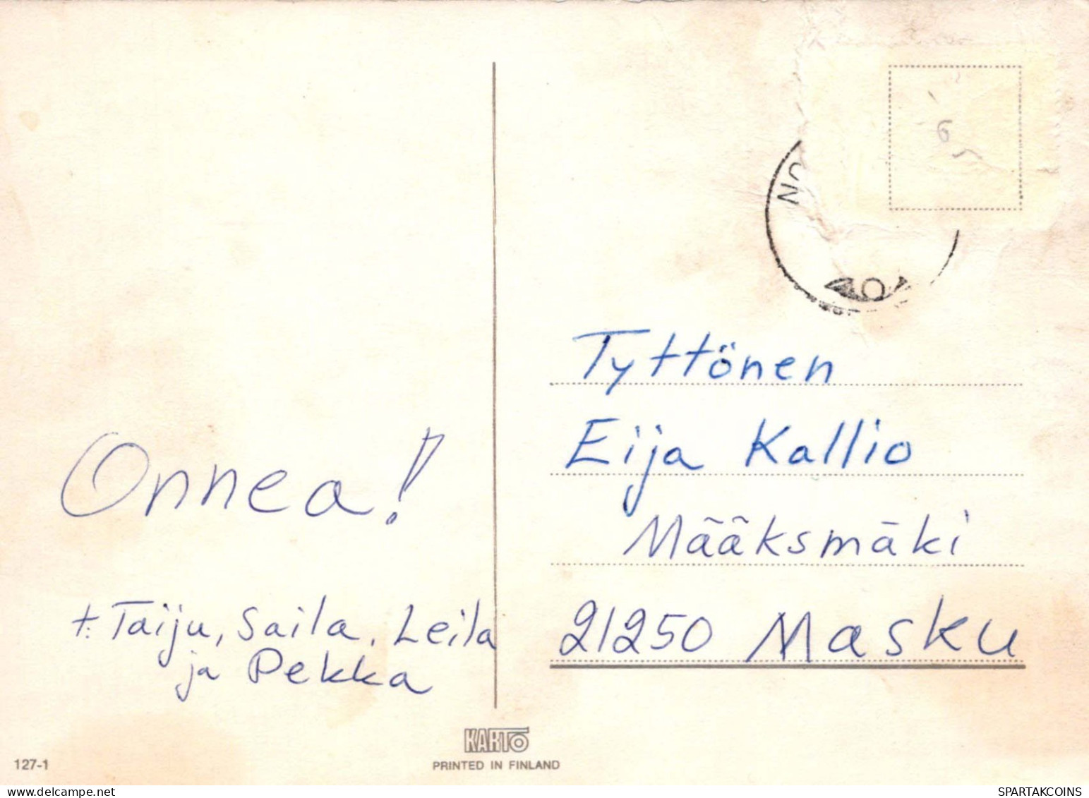 FELIZ CUMPLEAÑOS 7 Año De Edad CHICA NIÑOS Vintage Tarjeta Postal CPSM #PBT827.A - Birthday