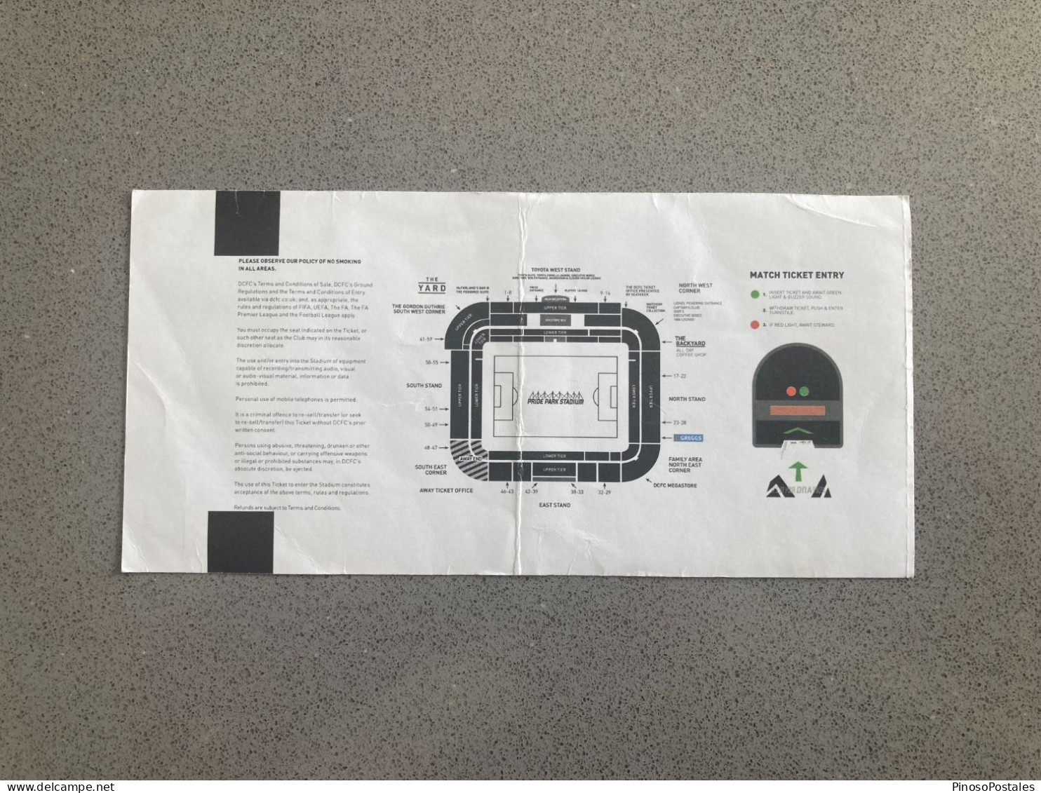 Derby County V Preston North End 2019-20 Match Ticket - Tickets D'entrée