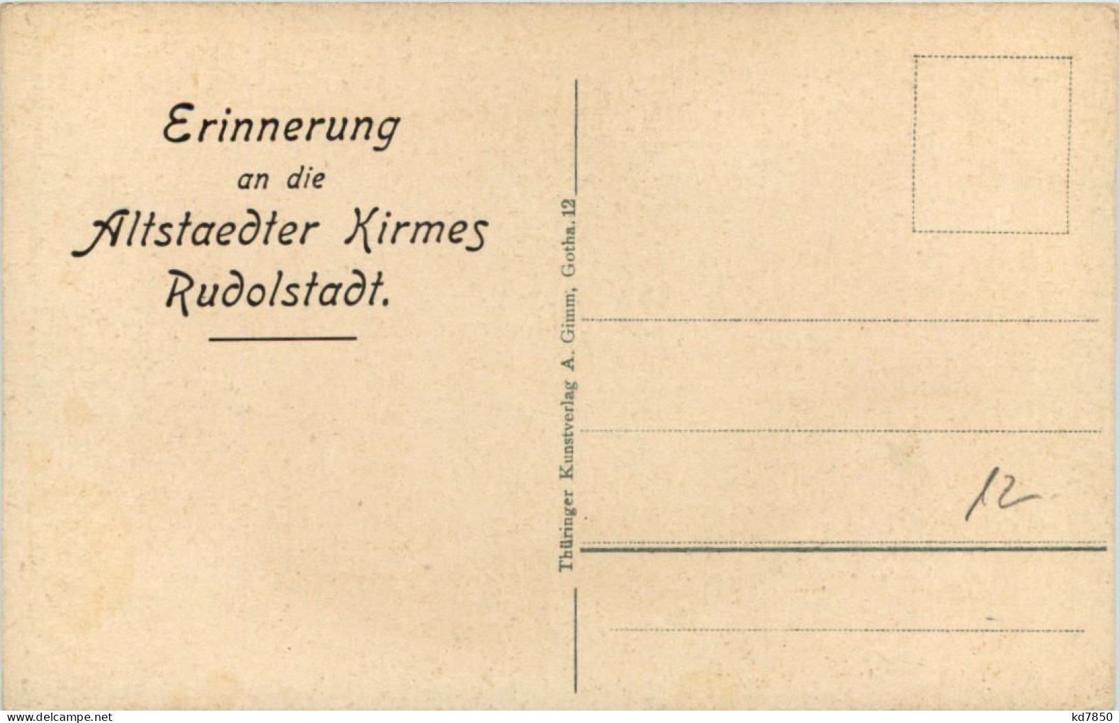 Rudolstadt - Erinnerung An Die Altstaedter Kirmes - Tracht Thüringen - Rudolstadt