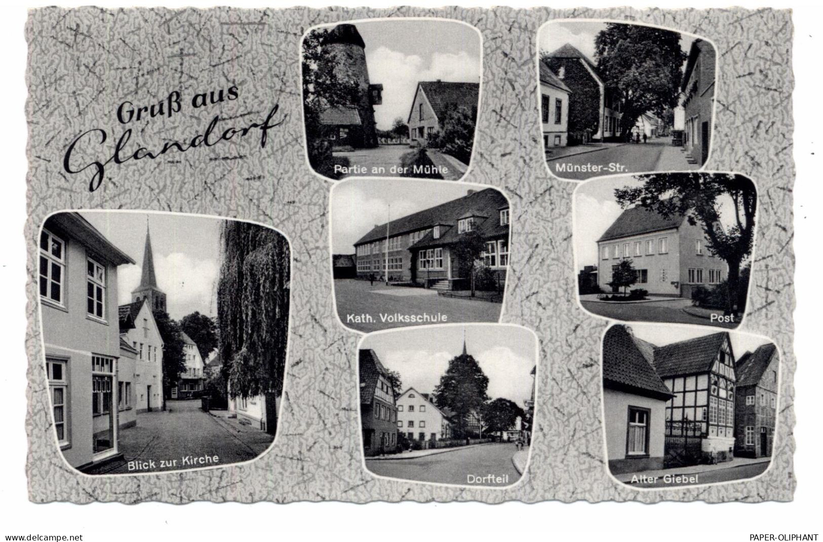 4519 GLANDORF, Windmühle,Volksschule, Postamt, Strassenpartie An Der Kirche, Münster-Strasse, ..... 1961 - Osnabrueck