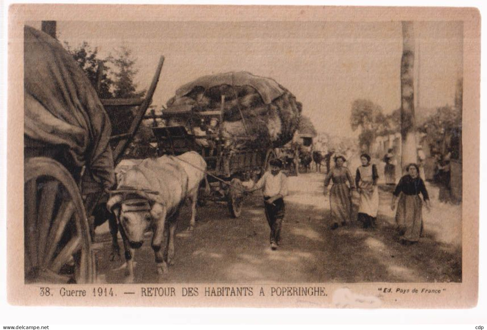 CPA POPERINGHE  14/18  RETOUR DES HABITANTS ATTELAGES - Poperinge