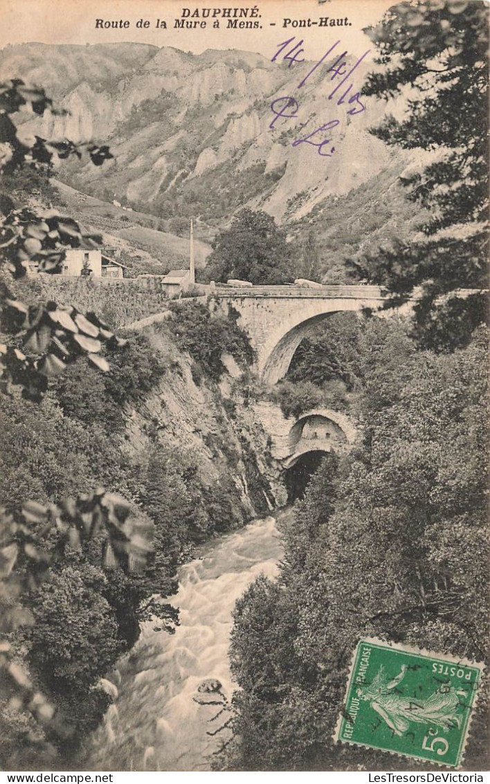 FRANCE - Dauphiné - Vue Sur La Route De La Mure à Mens - Pont Haut - Vue Sur Le Pont  - Carte Postale Ancienne - Mens