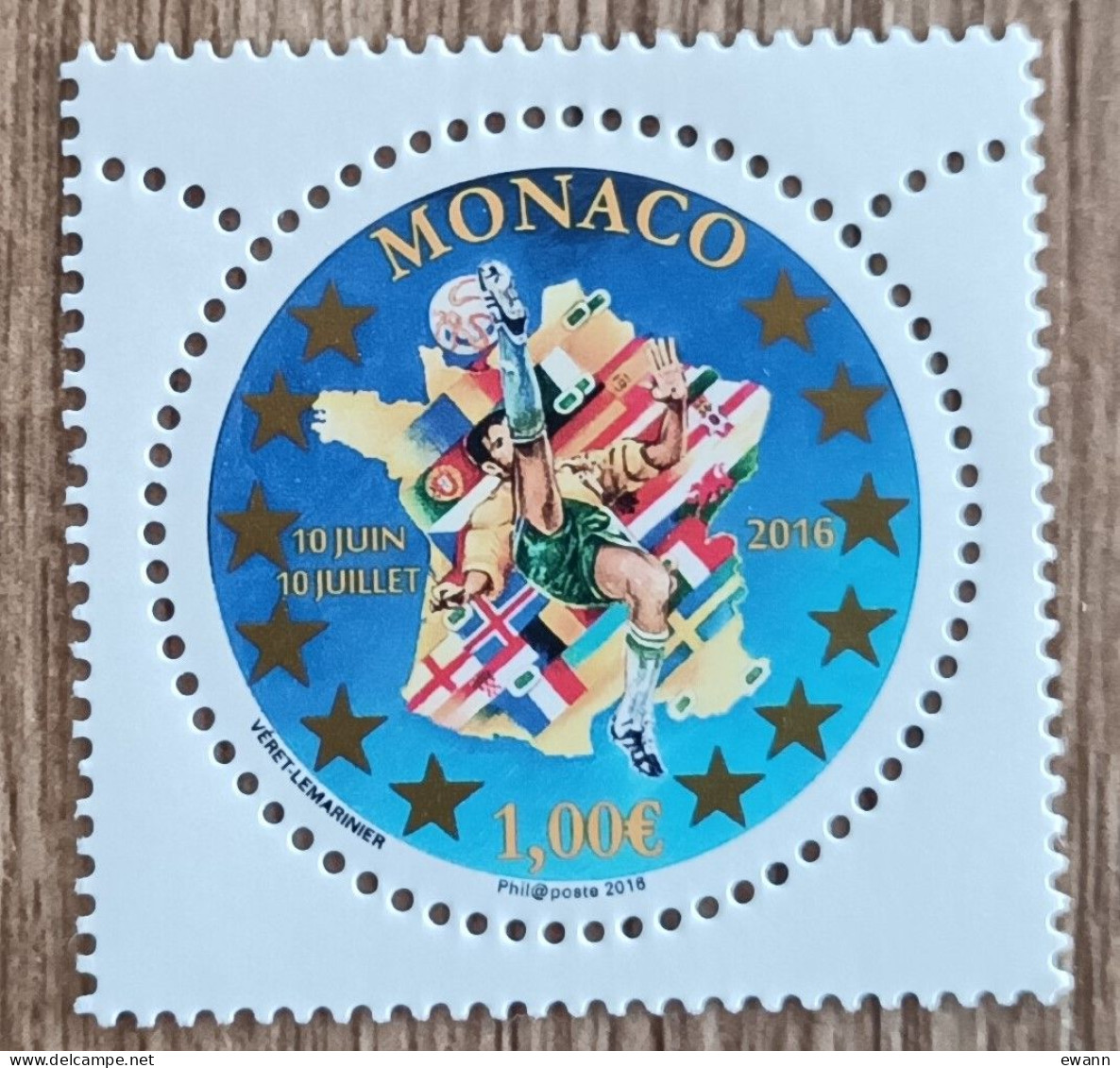 Monaco - YT N°3042 - Championnat D'Europe UEFA De Football - 2016 - Neuf - Unused Stamps