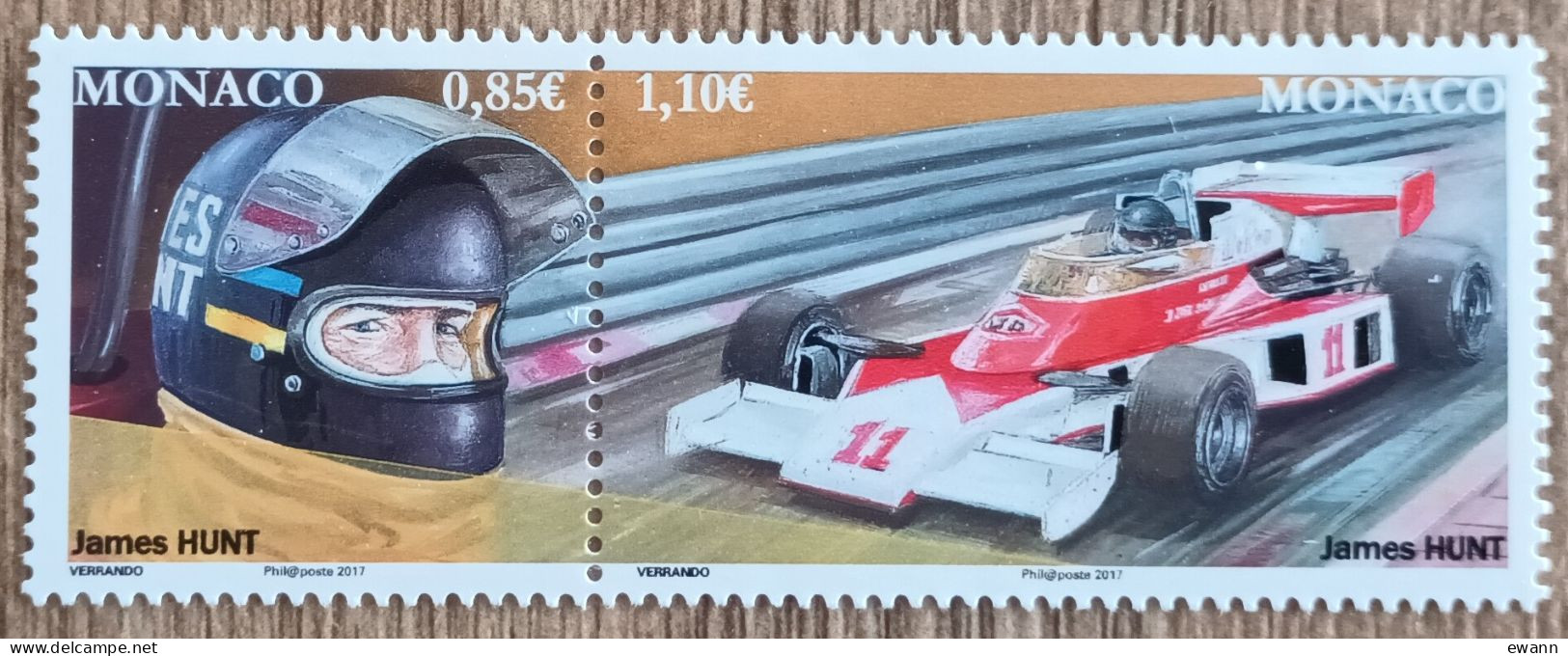 Monaco - YT N°3070, 3071 - Pilotes De Formule 1 / James Hunt - 2017 - Neuf - Unused Stamps
