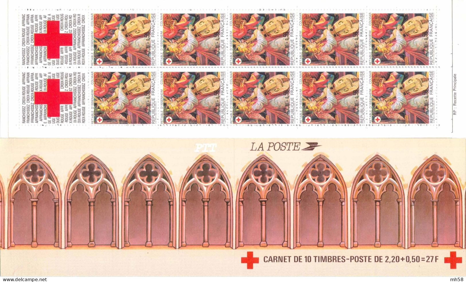 FRANCE 1985 - Croix-Rouge Retable D'Issenheim - Bande Carnet N° BC 2034 Non Pliée Neuf ** - Croix Rouge