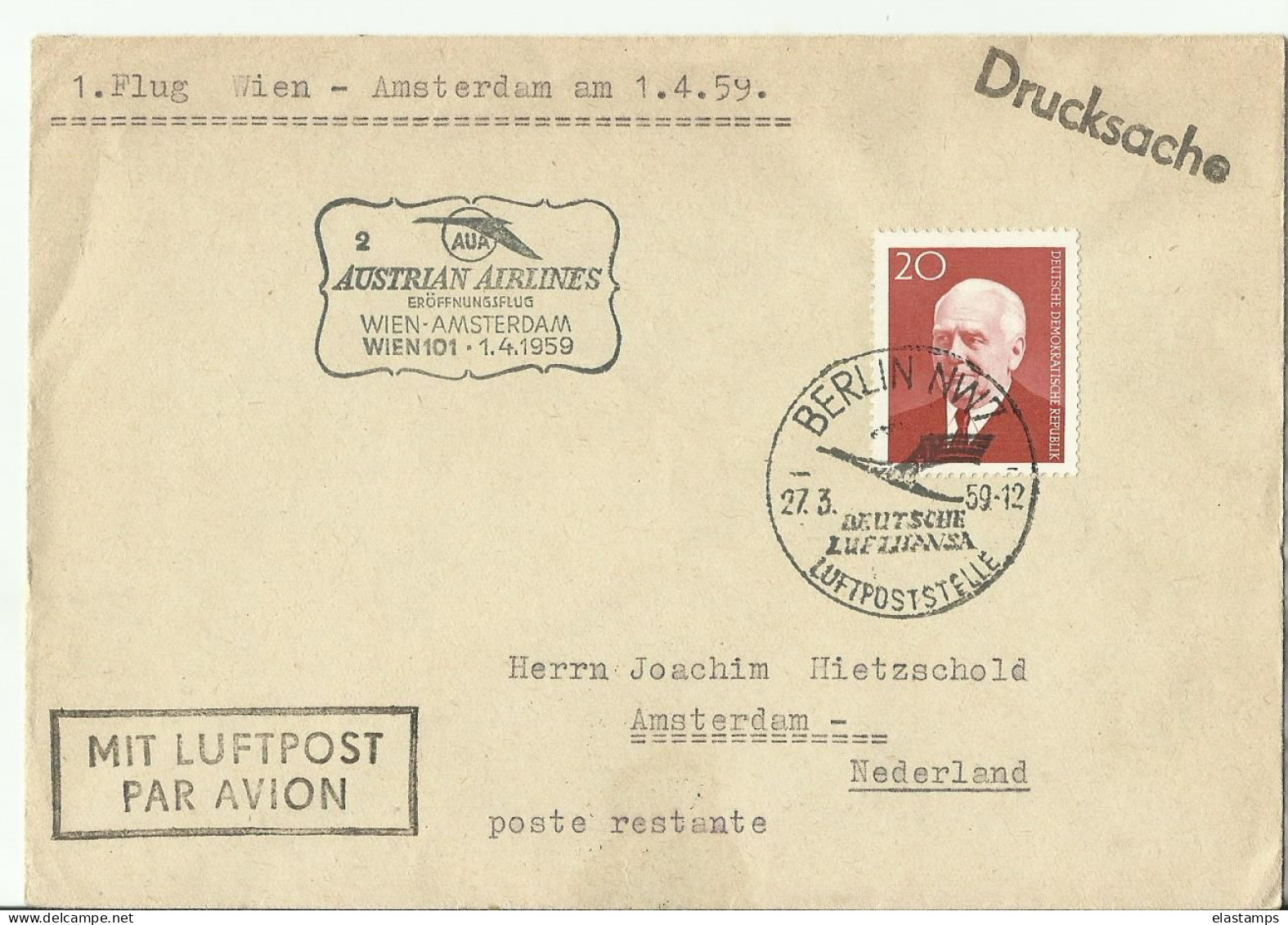 DDR CV 1959 - Airmail