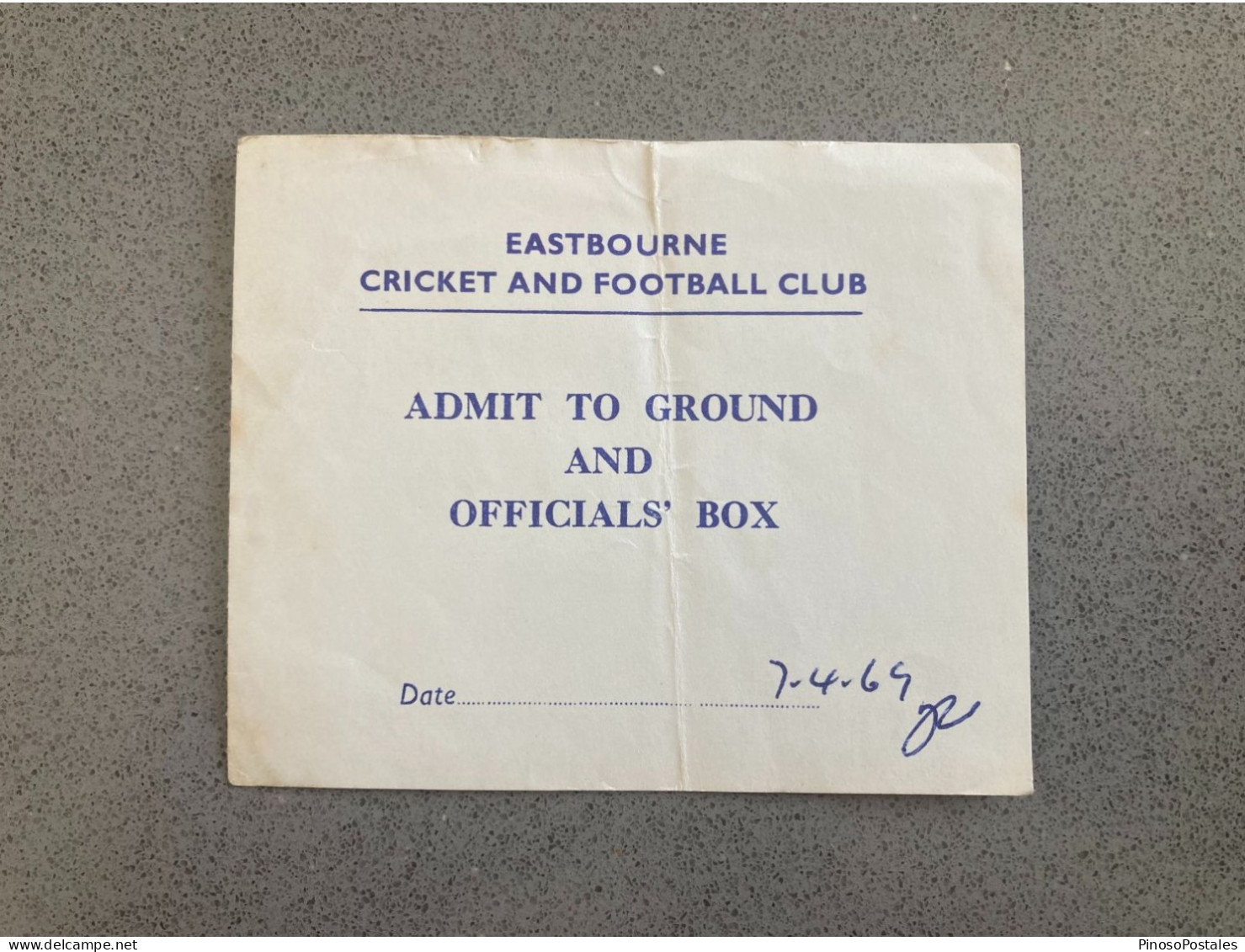 Eastbourne Town V Horsham 1968-69 Match Ticket - Eintrittskarten