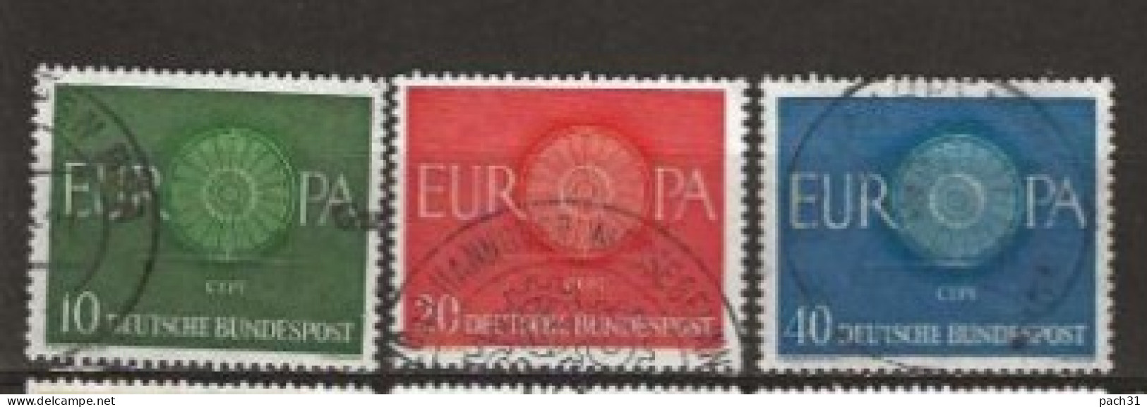 RFA N° YT  210 à 212 Oblitérés 1960  Europa - Used Stamps