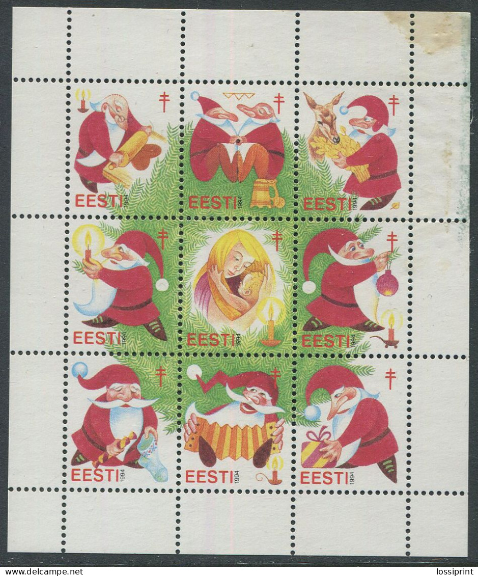 Estonia:Unused Christmas Label, Christmas 1994 - Estonia