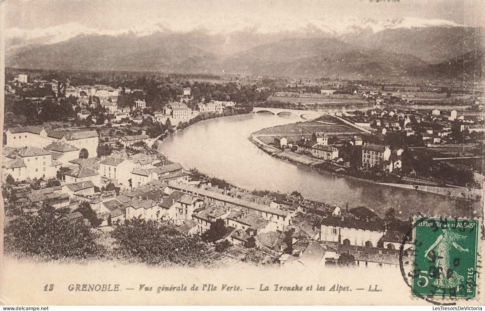 FRANCE - Grenoble - Vue Générale De L'Ile Verte - La Tronche Et Les Alpes - LL - Carte Postale Ancienne - Grenoble