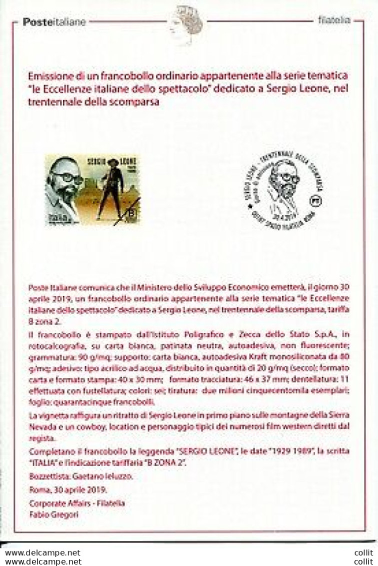 Bollettino Illustrativo Edizione Omaggio - Sergio Leone - Paquetes De Presentación