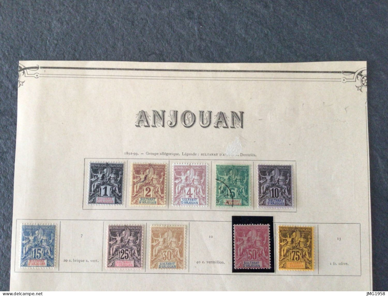 JOLI LOT TIMBRES PROTECTORAT FRANCAIS : SULTANAT D ANJOUAN - 1892-1912. - Autres & Non Classés