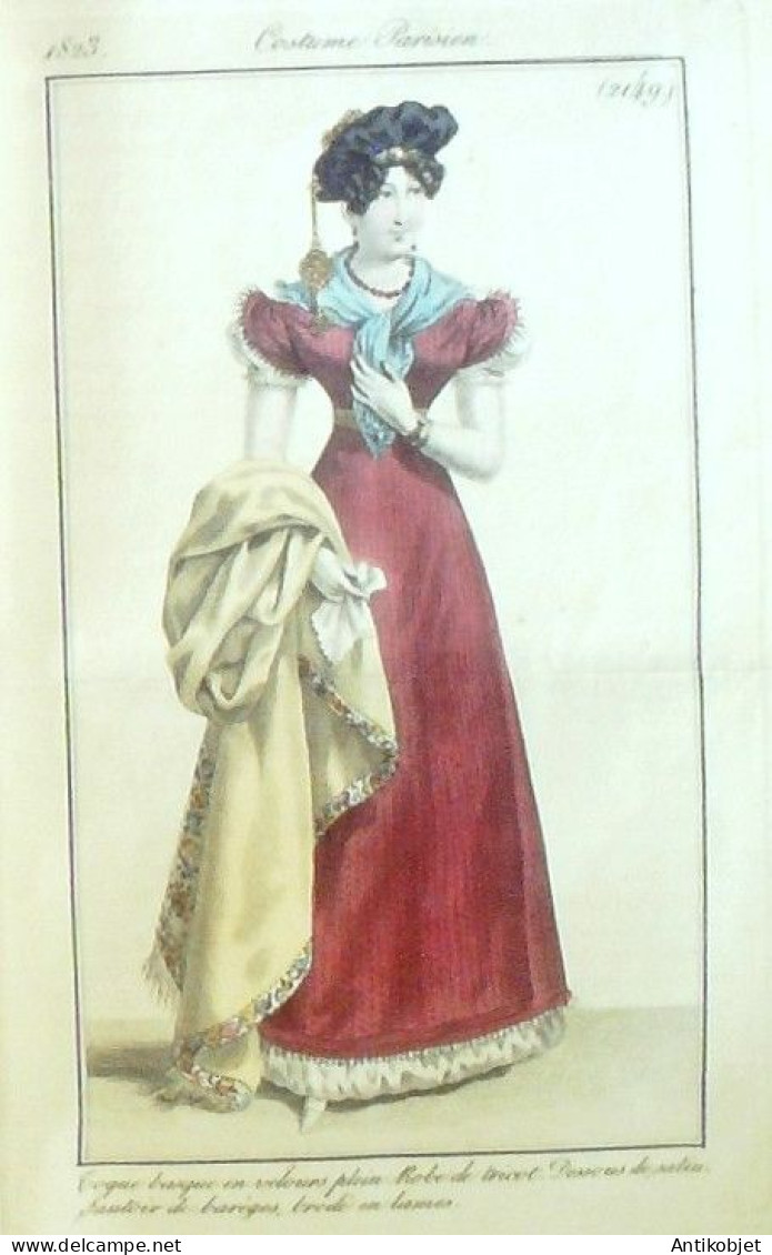 Journal des Dames & des Modes 1823 Costume Parisien Année complète 84 planches aquarellées