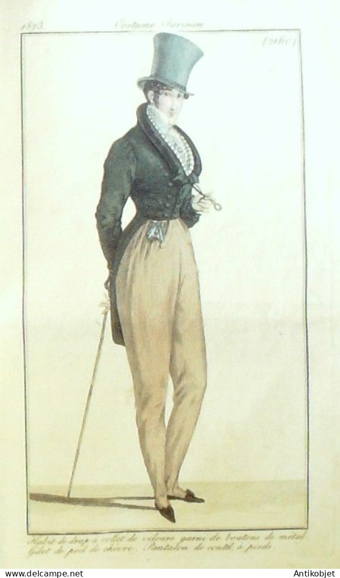 Journal des Dames & des Modes 1823 Costume Parisien Année complète 84 planches aquarellées