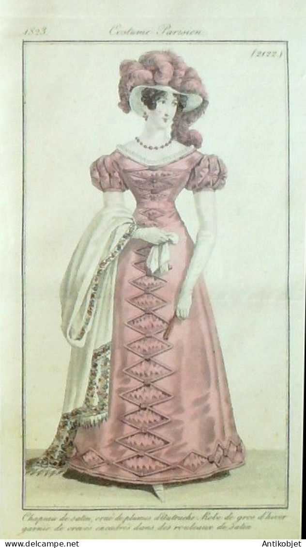 Journal des Dames & des Modes 1823 Costume Parisien Année complète 84 planches aquarellées