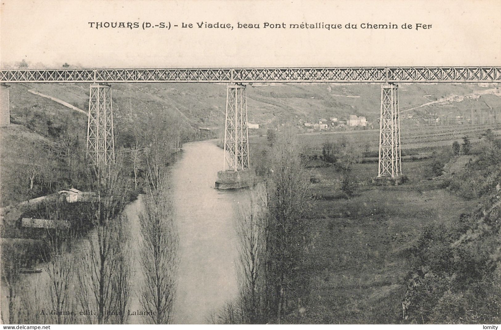 79 Thouars Le Viaduc Beau Pont Métallique Du Chemin De Fer CPA - Thouars