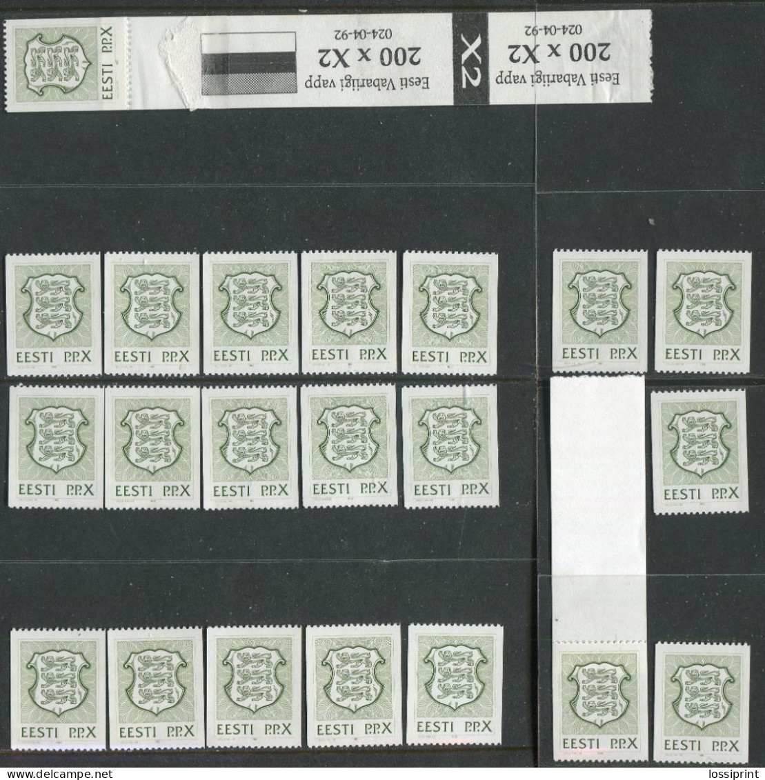 Estonia:Unused Stamps P.P.X 2nd Issue First And Last Stamp With All Numbered Stamps 1992, MNH - Estland