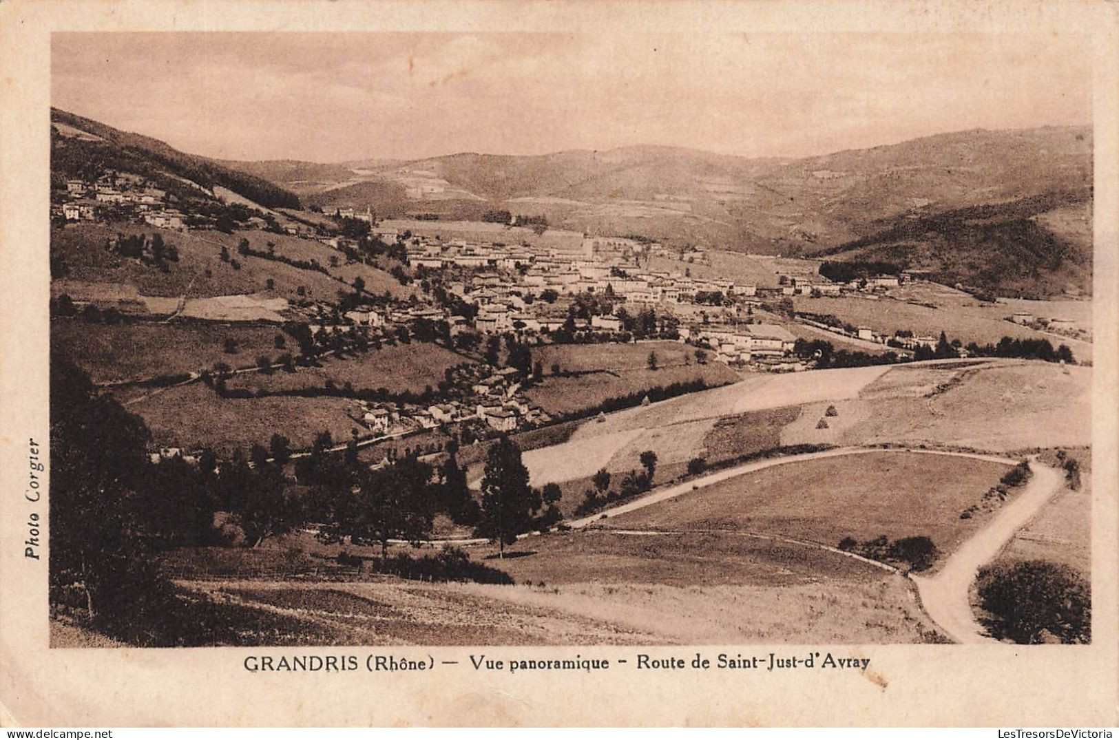 FRANCE - Grandris (Rhône) - Vue Panoramique - Route De Saint Just D'Avray - Vue Générale - Carte Postale Ancienne - Villefranche-sur-Saone