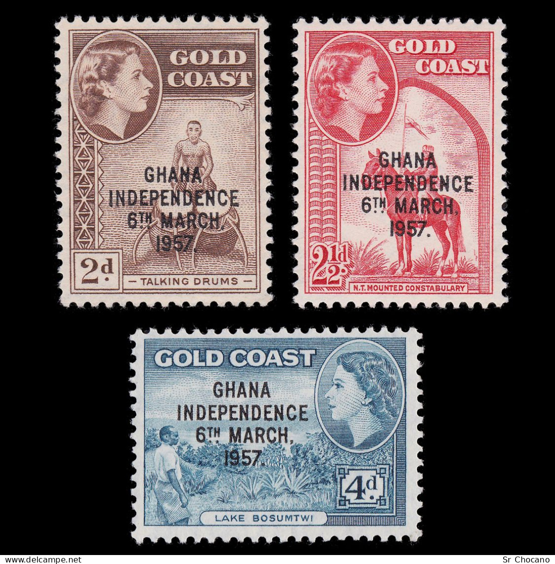 GOLD COAST.GHANA INDEPENDENCE. NOS .Scott 25-27.MNH. - Ghana (1957-...)