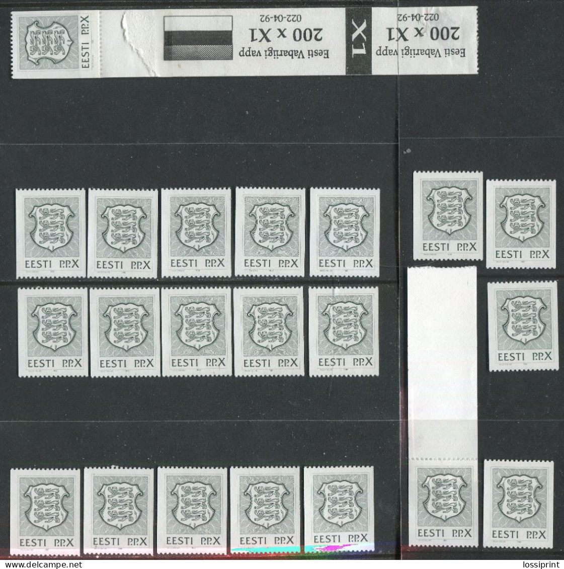 Estonia:Unused Stamps P.P.X 3rd Issue First And Last Stamp With All Numbered Stamps 1992, MNH - Estland