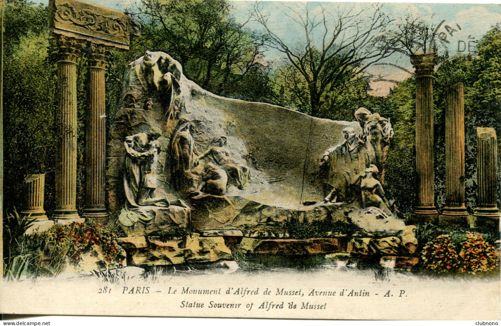 CPA -  PARIS - MONUMENT ALFRED DE MUSSET - AVENUE D'ANTIN - Statues