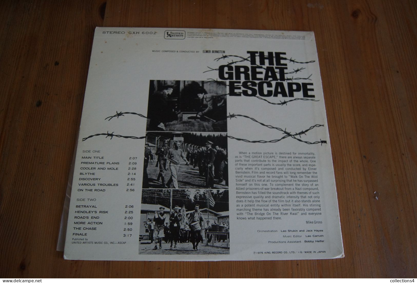 THE GREAT ESCAPE ELMER BERNSTEIN STEVE MC QUEEN JAMES  GARNER R ATTENBOROUGH RARE LP JAPONAIS DU FILM   1975 VALEUR+ - Soundtracks, Film Music