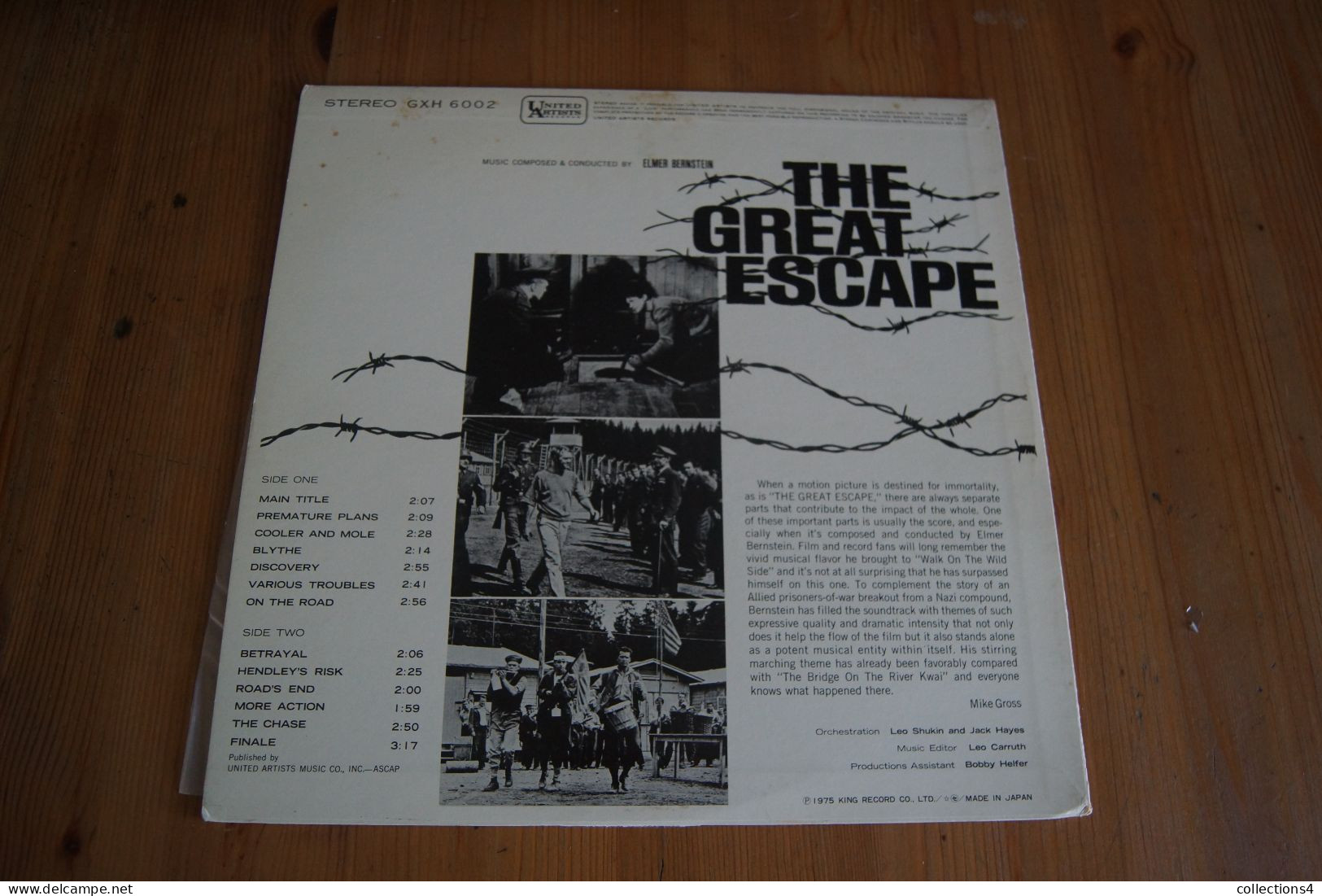 THE GREAT ESCAPE ELMER BERNSTEIN STEVE MC QUEEN JAMES  GARNER R ATTENBOROUGH RARE LP JAPONAIS DU FILM   1975 VALEUR+ - Filmmusik