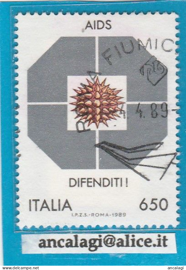USATI ITALIA 1989 - Ref.0584 "LOTTA CONTRO AIDS" 1 Val. - 1981-90: Usati