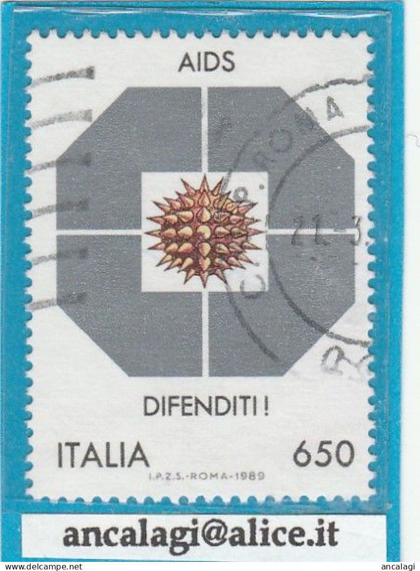 USATI ITALIA 1989 - Ref.0584A "LOTTA CONTRO AIDS" 1 Val. - 1981-90: Oblitérés
