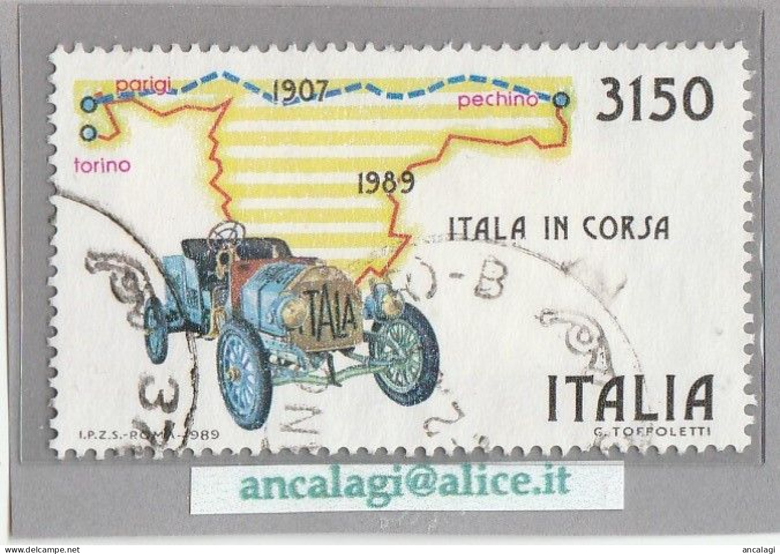 USATI ITALIA 1989 - Ref.0585A "RAID PECHINO-PARIGI" 1 Val. - 1981-90: Oblitérés