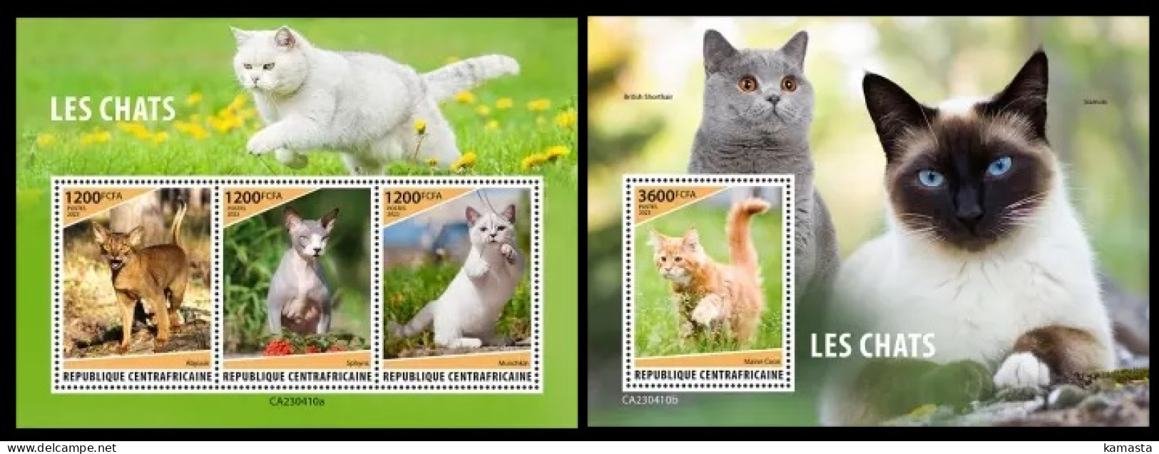 Central Africa 2023 Cats. (410) OFFICIAL ISSUE - Katten