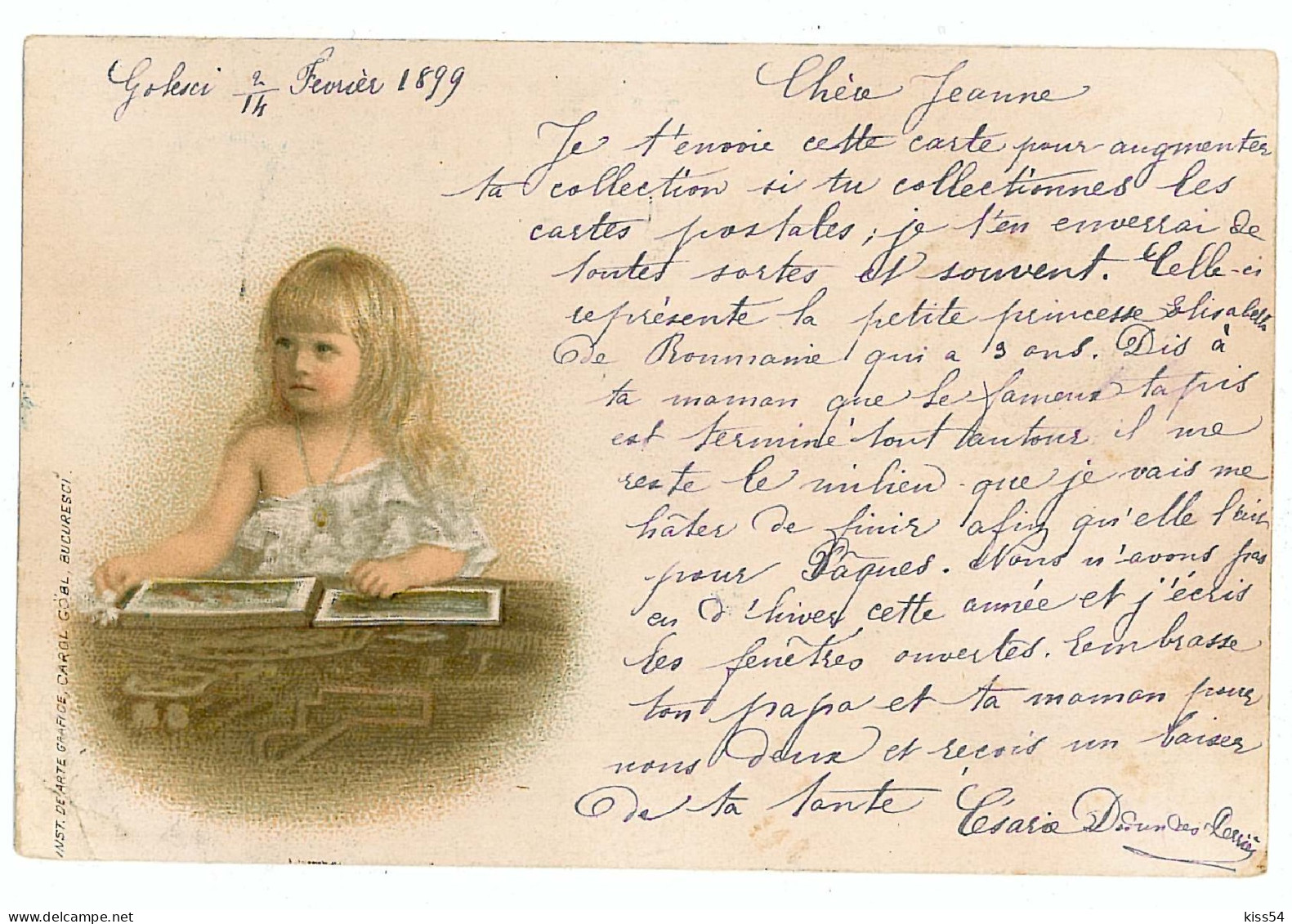 RO 72 - 8432 Princess ELISABETH, Litho, Regale, Royalty, Romania - Old Postcard - Used - 1899 - Rumänien