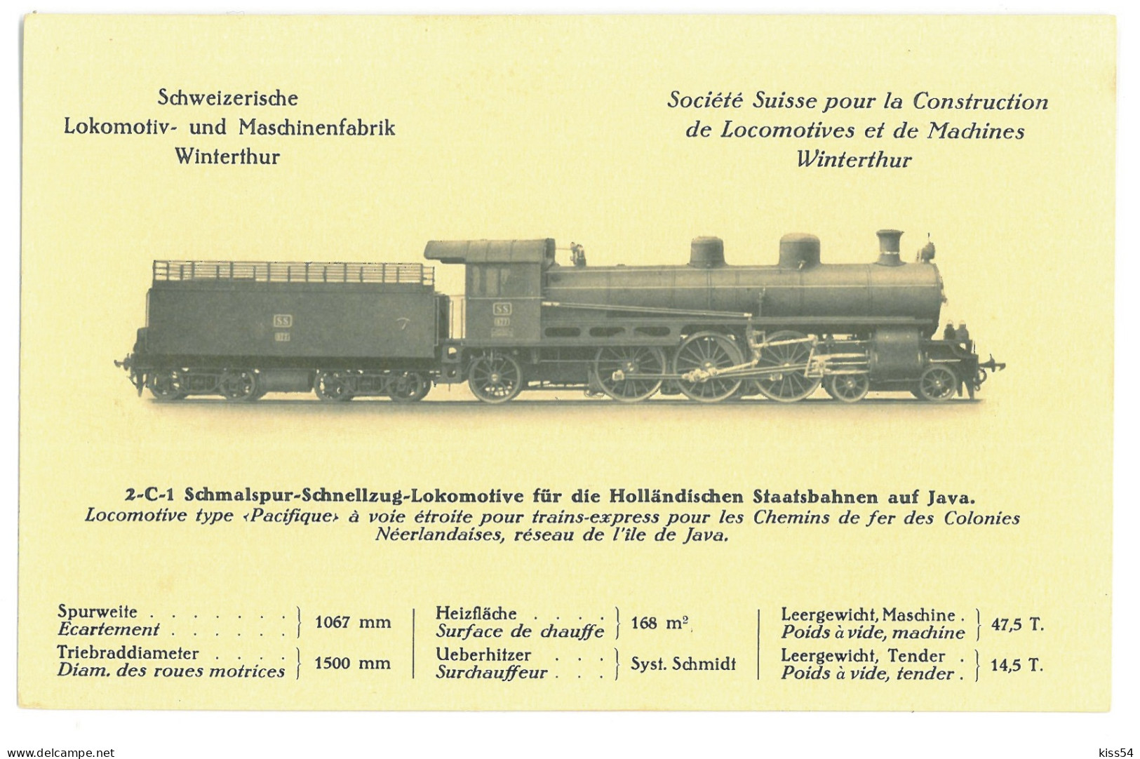 INDO 18 - 17409 JAVA, Dutch Locomotive, Indonesia - Old Postcard - Unused - Indonésie