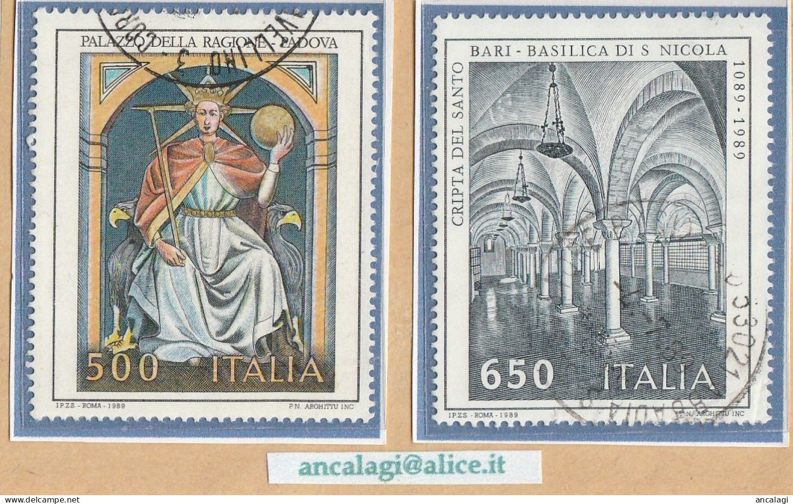 USATI ITALIA 1989 - Ref.0586 "ARTE ITALIANA" Serie Di 2 Val. - 1981-90: Gebraucht