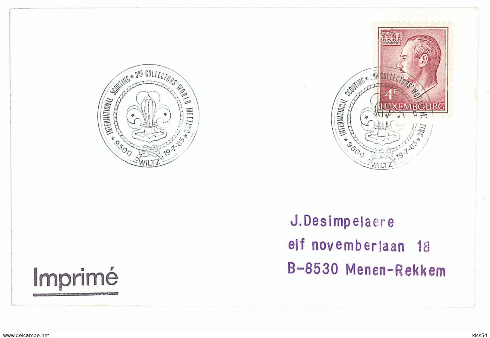 SC 55 - 675 Scout LUXEMBOURG - Cover - Used - 1985 - Covers & Documents