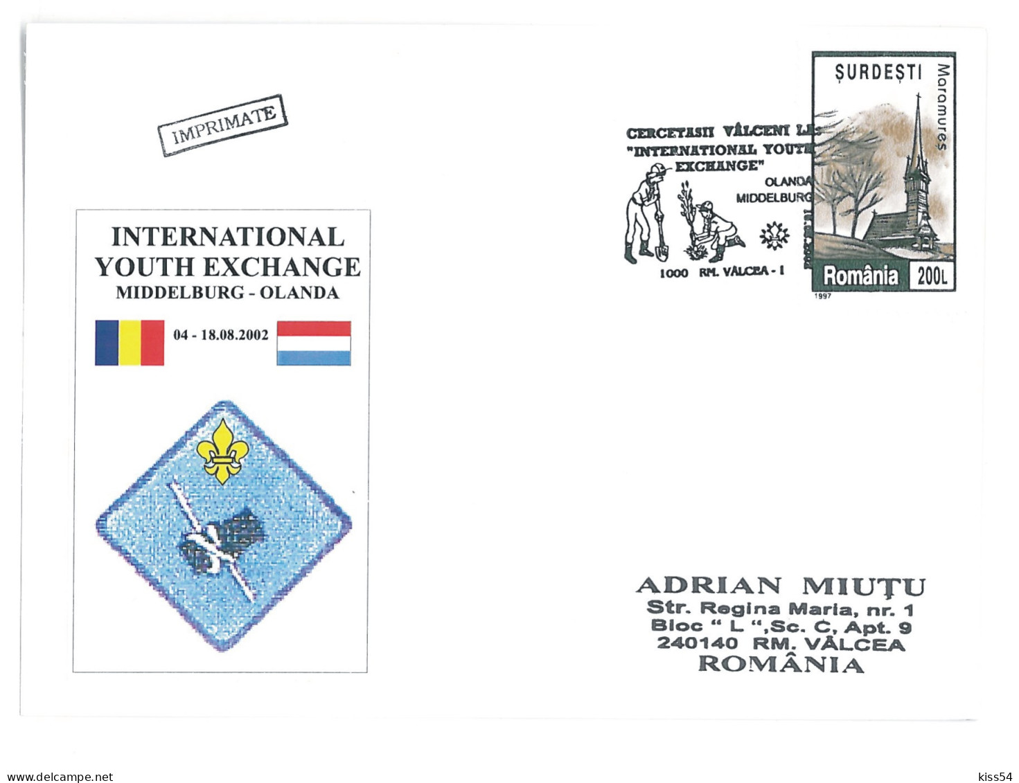 SC 55 - 1321 Scout ROMANIA - Cover - Used - 2002 - Lettres & Documents