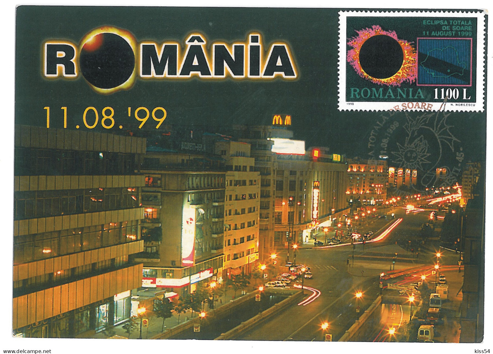 MAX 22 - 6 TOTALE ECLIPSE, Romania - Maximum Card - 1999 - Astrología