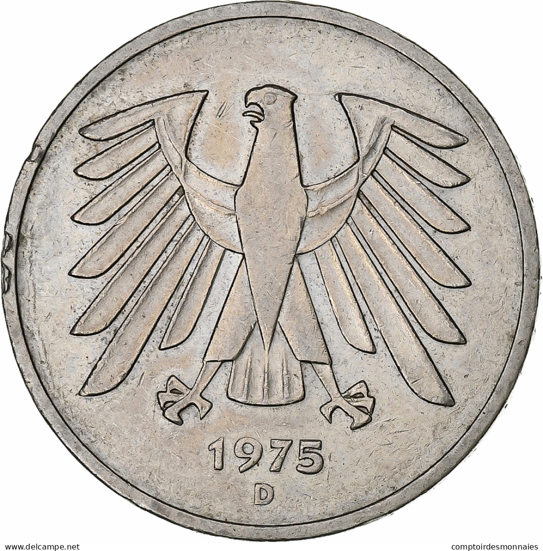 République Fédérale Allemande, 5 Mark, 1975, Munich, Copper-Nickel Clad - 5 Mark