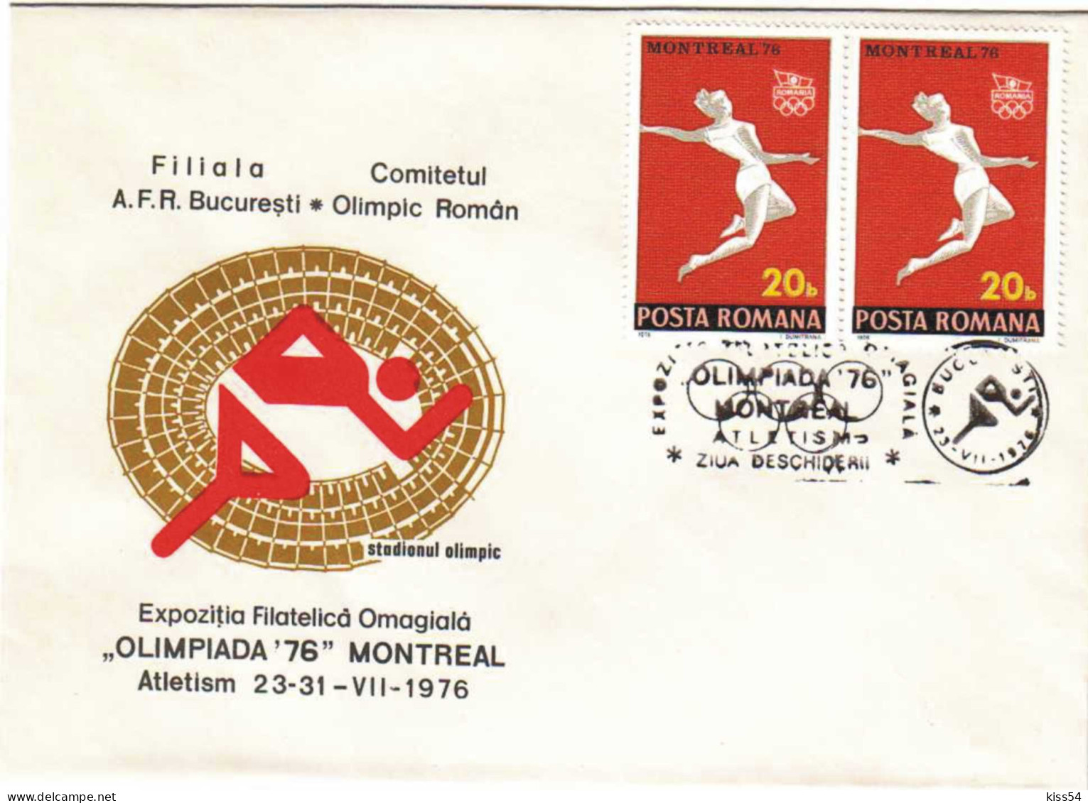 CV 31 - 8a MONTREAL, Romania, Athletics - Cover - Used - 1976 - Sommer 1976: Montreal