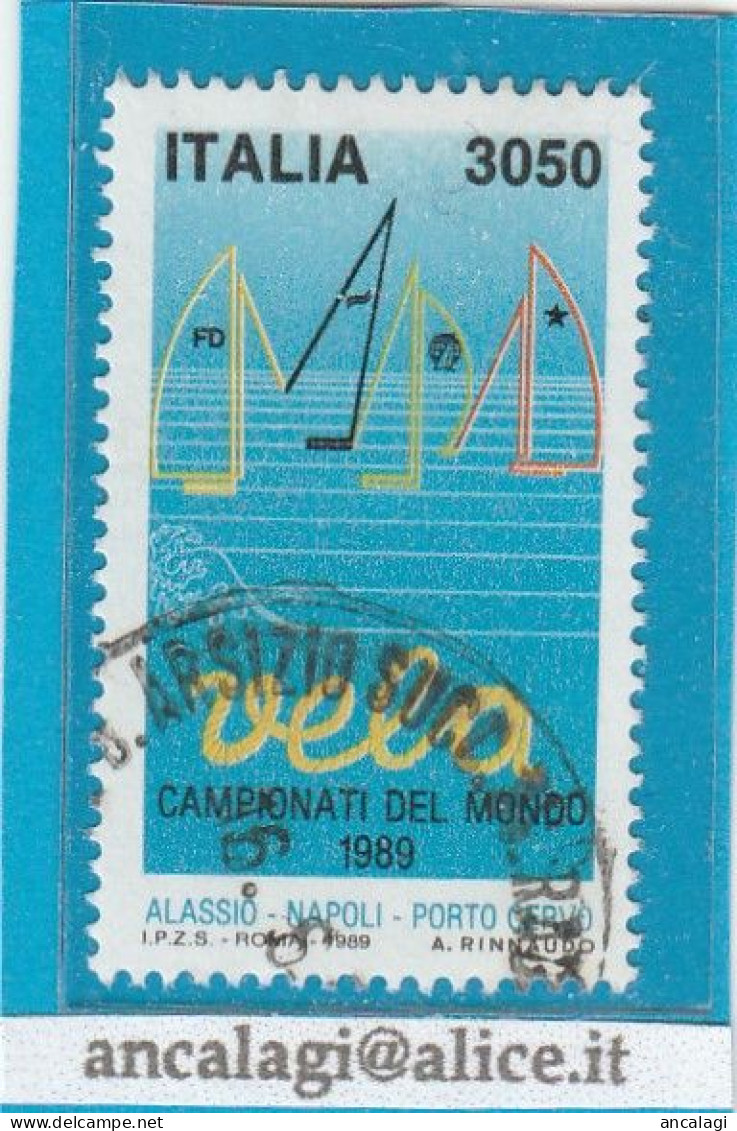 USATI ITALIA 1989 - Ref.0587 "CAMPIONATI DI VELA" 1 Val. - 1981-90: Usati