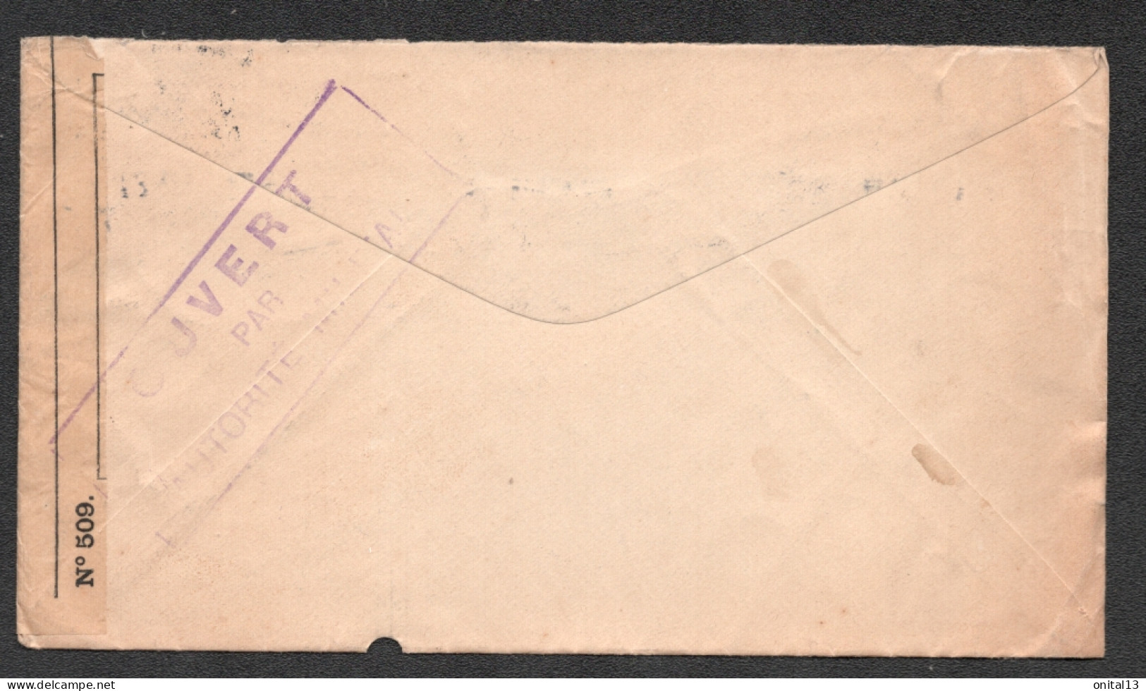 1915 Enveloppe ENTETE  ERNST C. LOHSE & Co.s Eft. / DE KJPBENHAVN A MARSEILLE / CENSURE CONTROLE POSTAL MILITAIRE F75 - Brieven En Documenten
