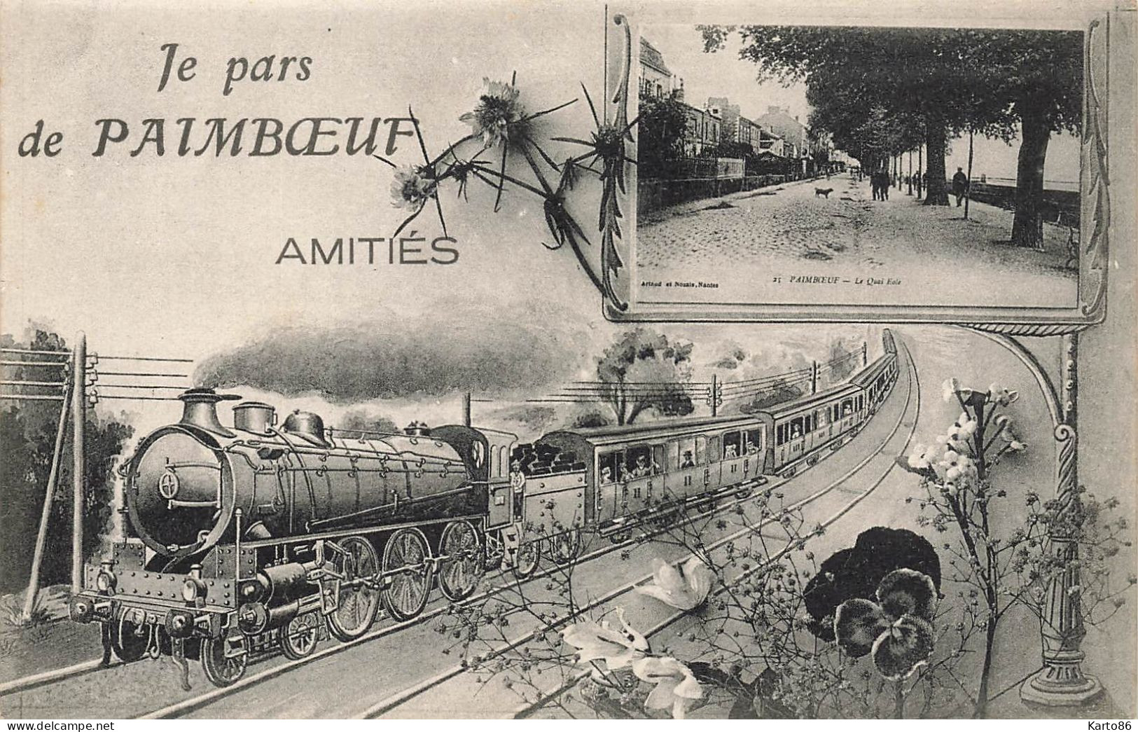 Paimboeuf * Souvenir , Je Pas De La Ville * Le Quai éole * Train - Paimboeuf